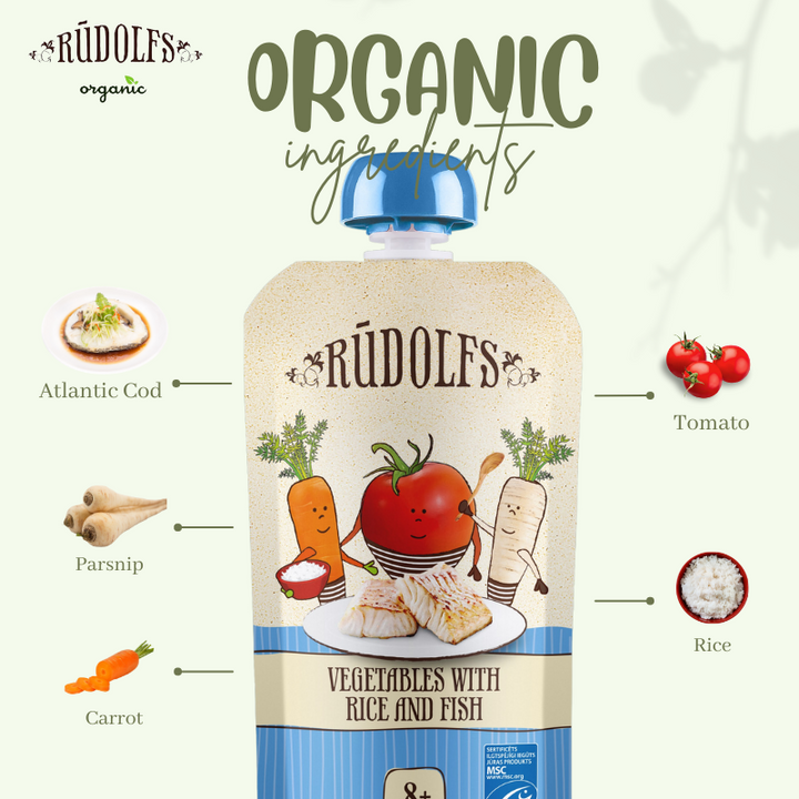 Rudolfs Organic Vegetables With Rice And Fish (8m+)
