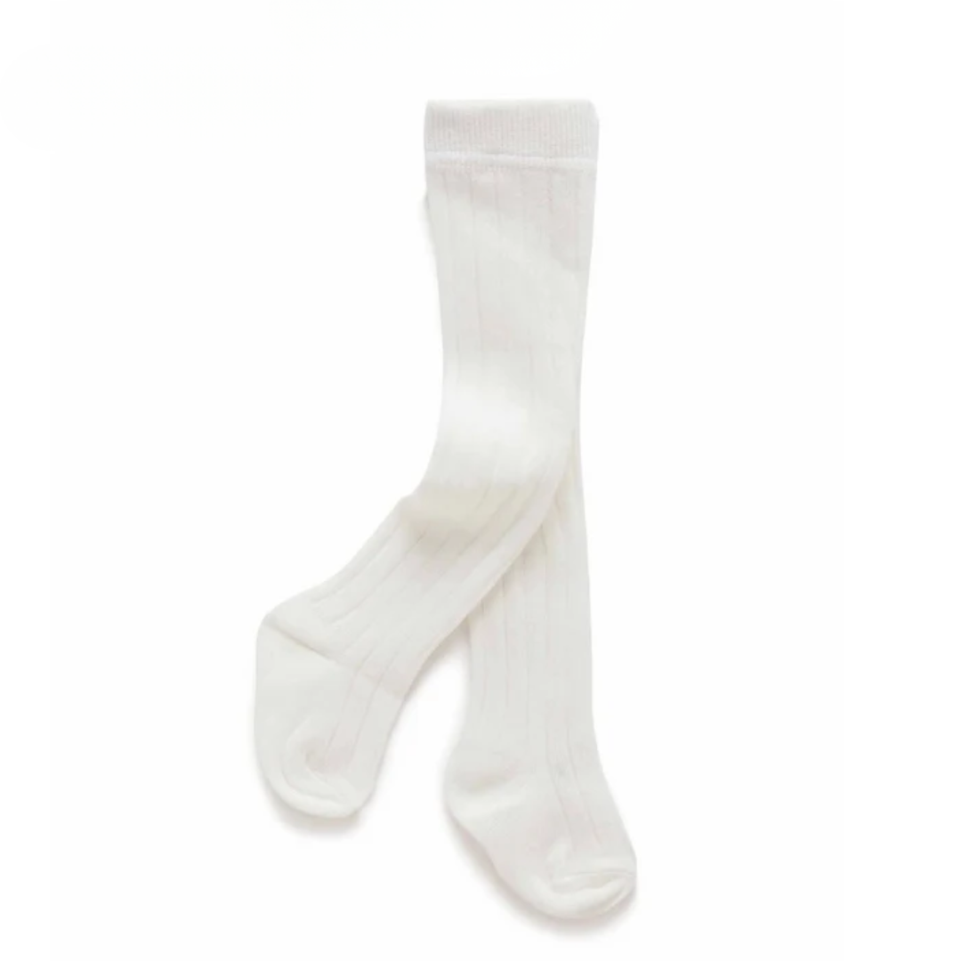 Purebaby Vanilla Print Organic Rib Tights