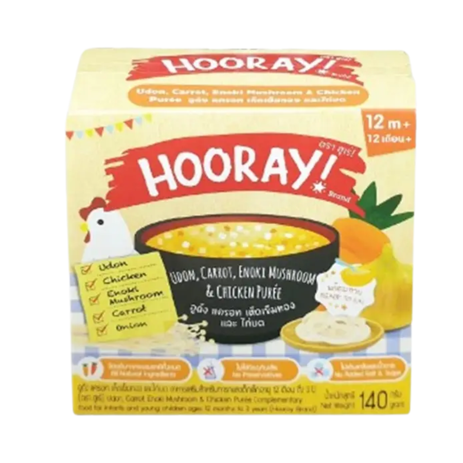 HOORAY! Udon, Carrot, Enoki Mushroom & Chicken Puree 140g