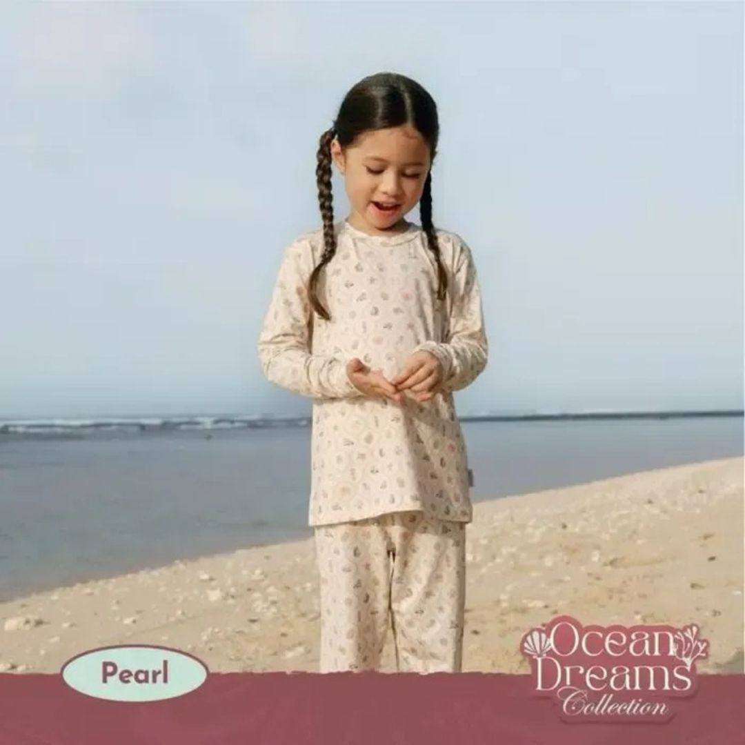 Koobicles Tencel Ocean Dreams In Ivory Pearl Kid Pajamas