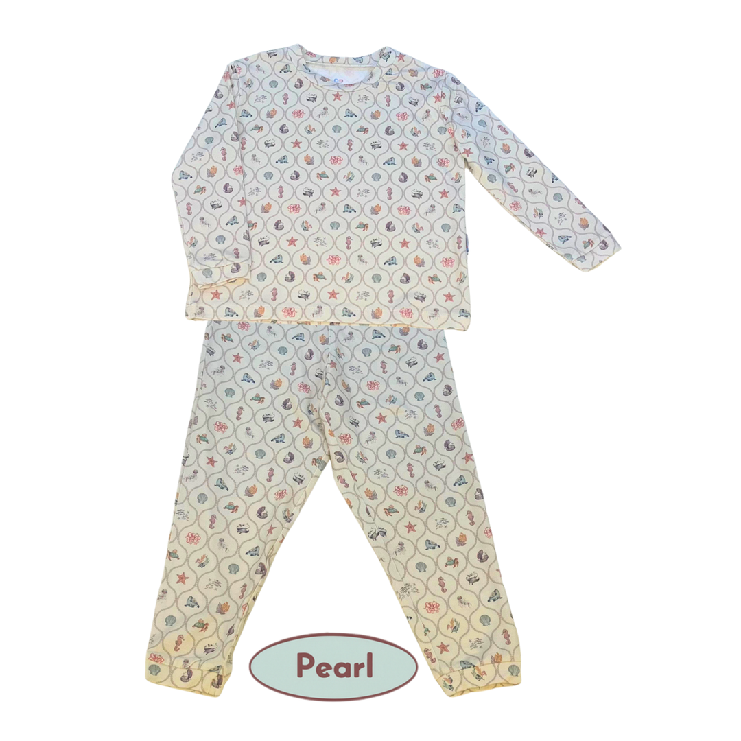 Koobicles Tencel Ocean Dreams In Ivory Pearl Kid Pajamas