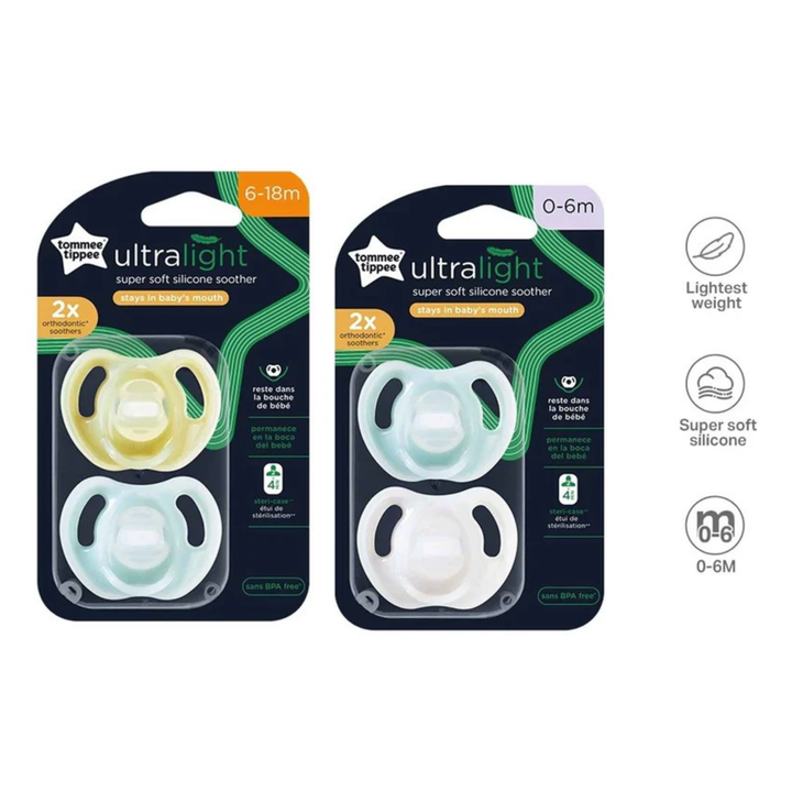 Tommee Tippee Ultra Light Silicone PK2 Soother