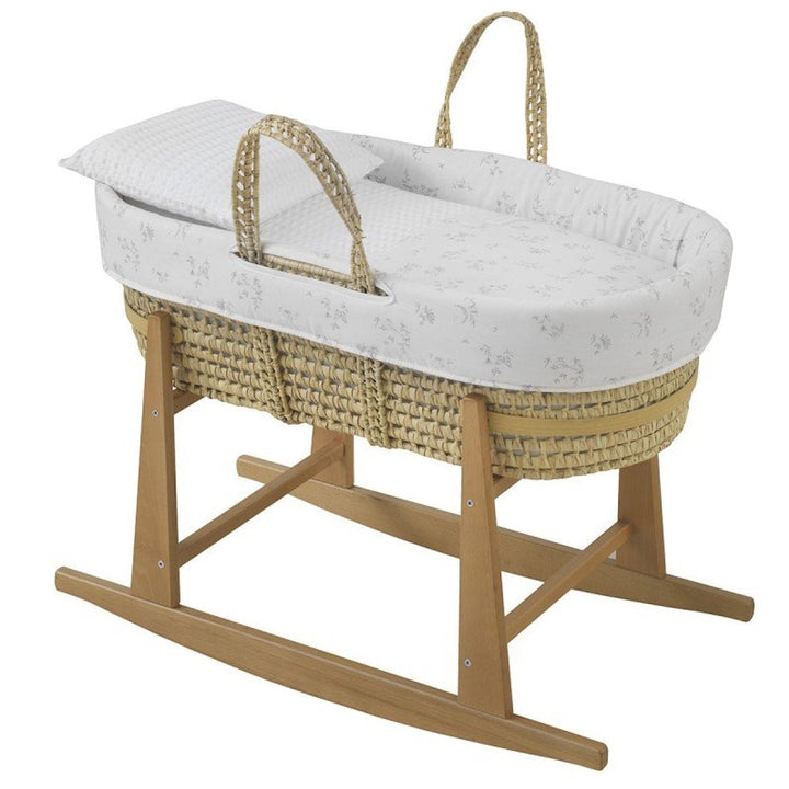 Cambrass Quilted Basket + Natural Wooden Stand - Merlo Ecru/Natural