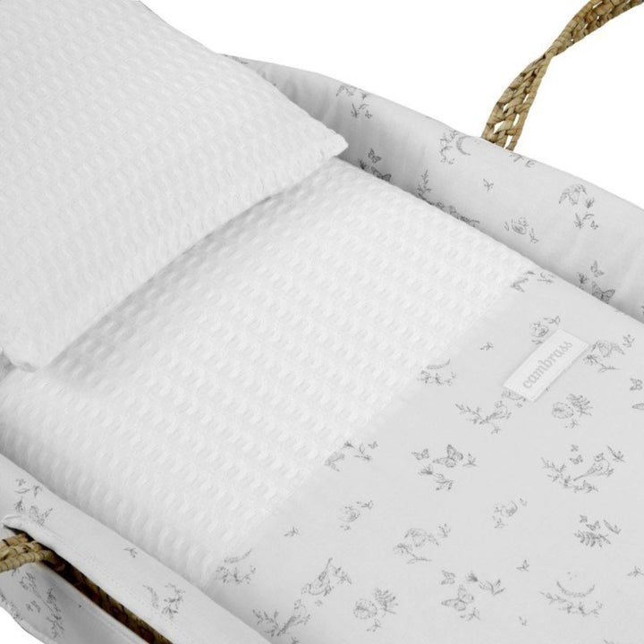 Cambrass Quilted Basket + Natural Wooden Stand - Merlo Ecru/Natural