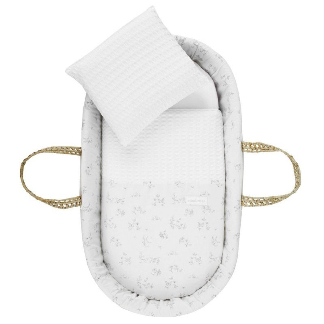 Cambrass Quilted Basket + Natural Wooden Stand - Merlo Ecru/Natural