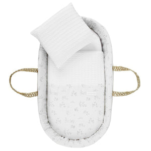 Cambrass Quilted Basket + Natural Wooden Stand - Merlo Ecru/Natural
