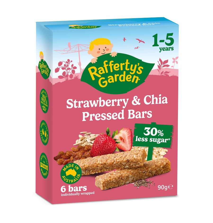 Rafferty's Garden Strawberry and Chia Pressed Bars 90g carton