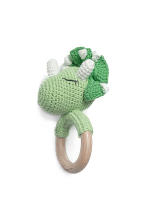 Maison Q Joyful Dino Crocheted Baby Rattle