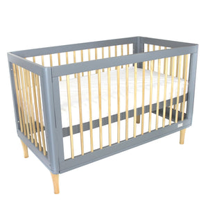 BABYHOOD RIYA COT (GREY AND WHITE) + BABYHOOD MY FIRST INNERSPRING MATTRESS WITH VENTS