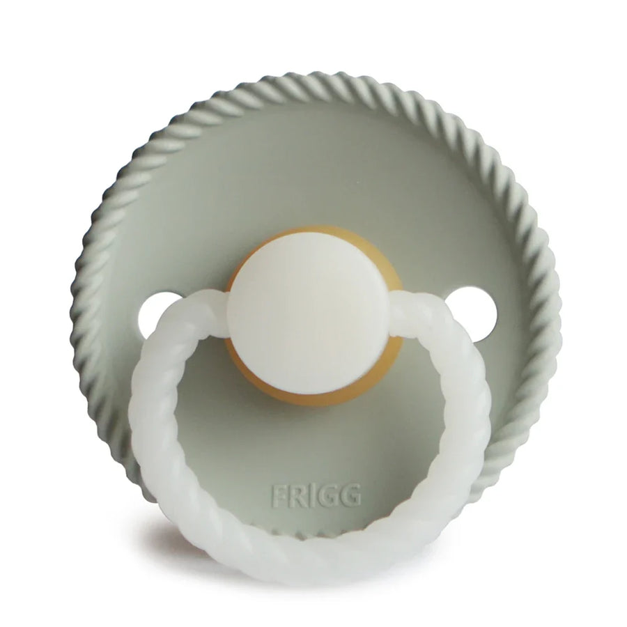FRIGG Rope Night natural rubber latex pacifier in Sage, Size 2