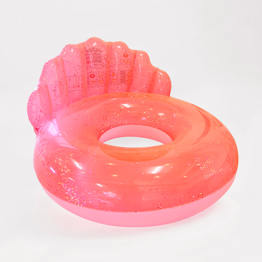 Sunnylife Luxe Pool Ring Shell Neon Coral