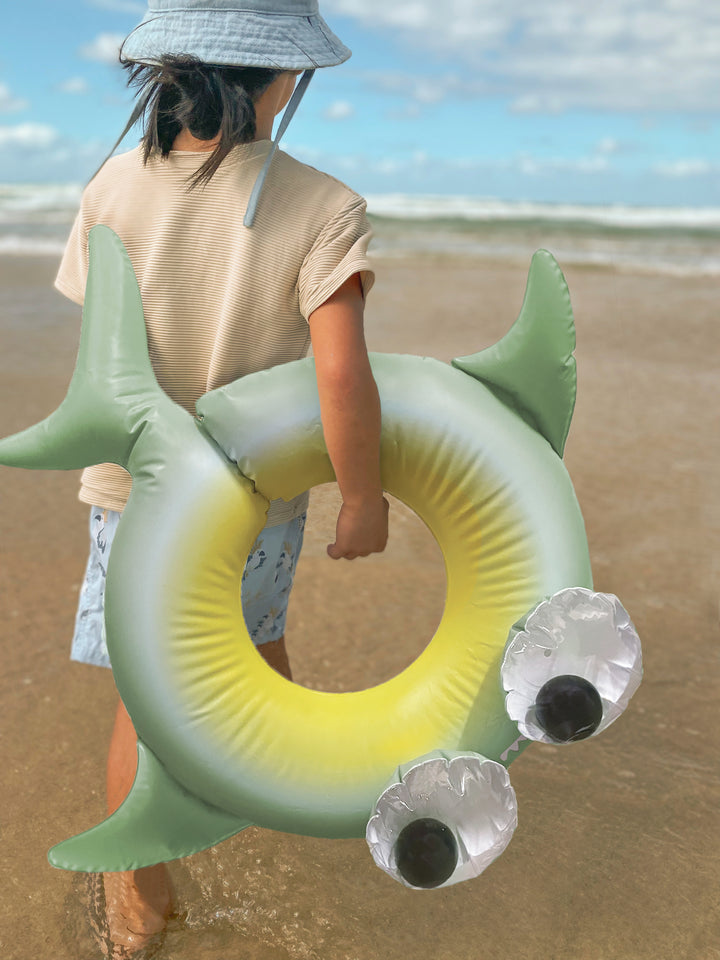 Sunnylife Kiddy Pool Ring Shark Tribe Khaki