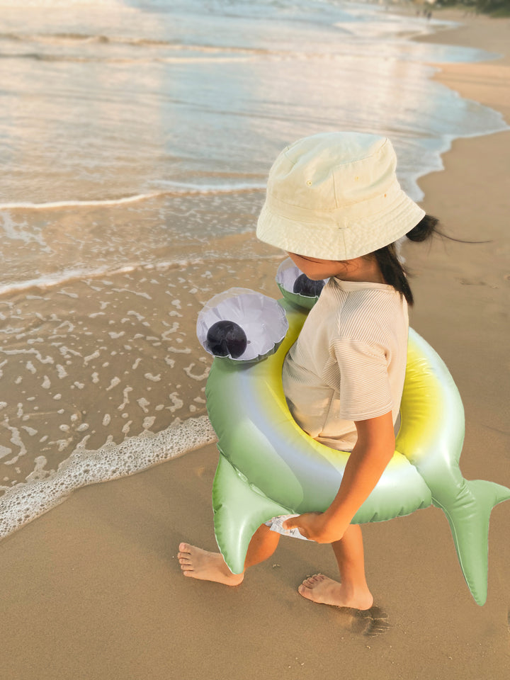 Sunnylife Kiddy Pool Ring Shark Tribe Khaki