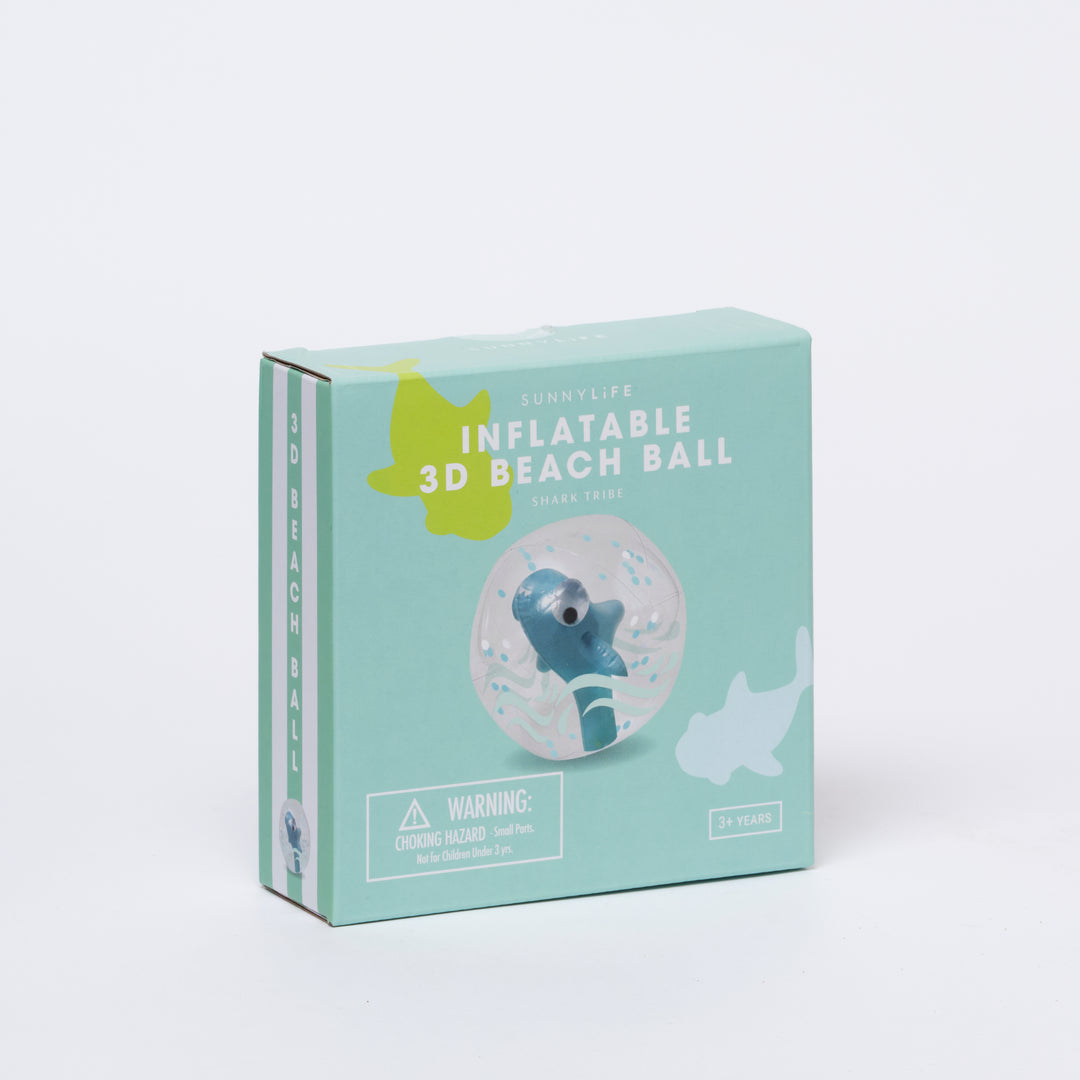 Sunnylife 3D Inflatable Beach Ball Shark Tribe Khaki