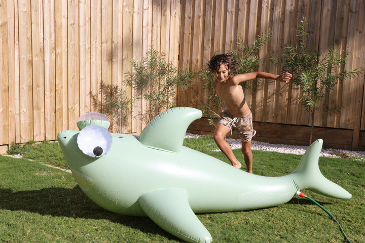 Sunnylife Inflatable Giant Sprinkler Shark Tribe Khaki