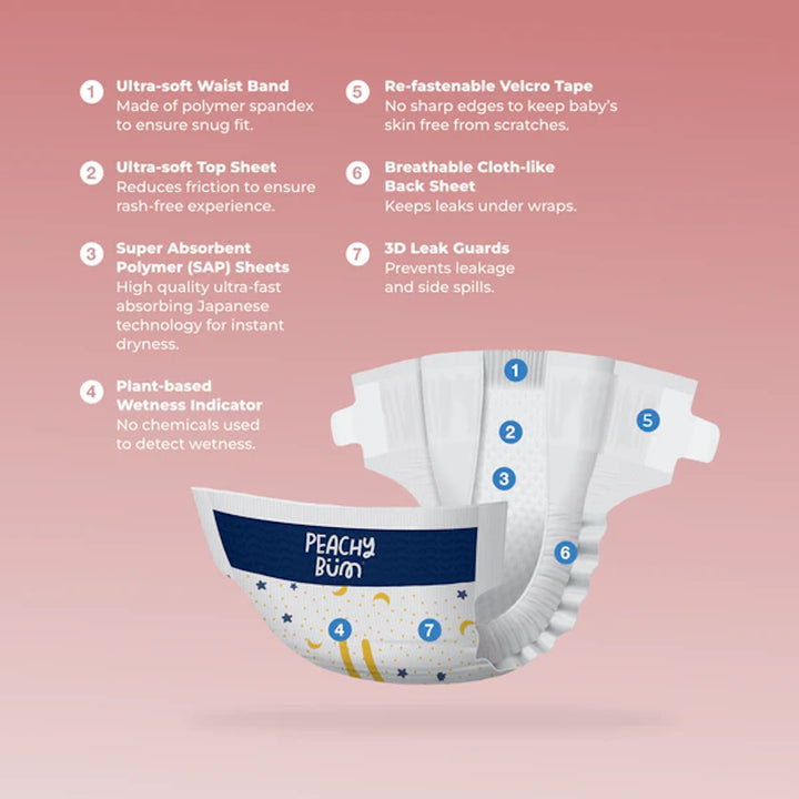 Peach Bum Cloud Soft Tape Diaper