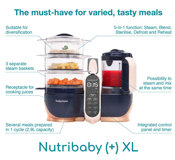 Babymoov Nutribaby+ XL Baby Food Processor- Rose Gold Limited Edition