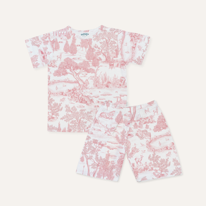 Cosoco Kids Estate Short Sleeve Set - Estate Pink