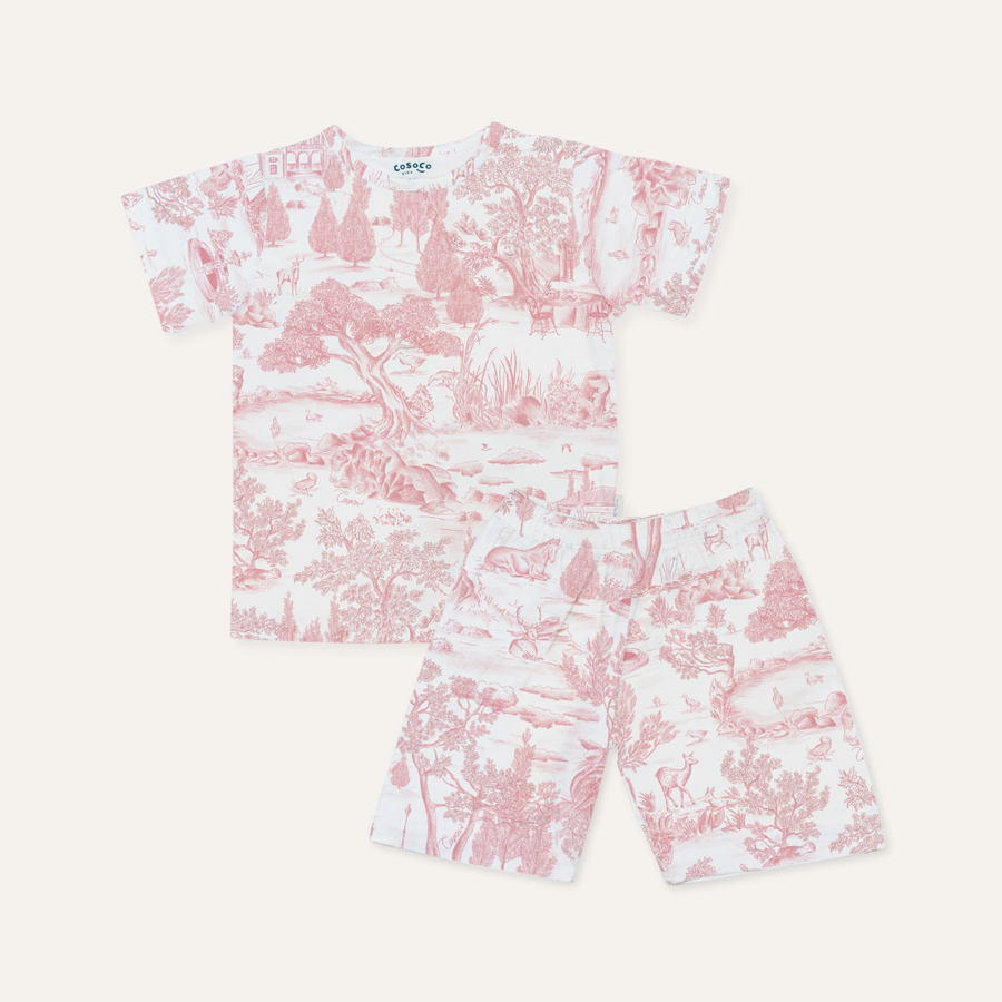 Cosoco Kids Estate Short Sleeve Set - Estate Pink
