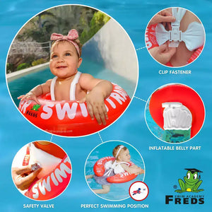 SWIMTRAINER Classic Red features - clip fastener, belly part, safety valve
