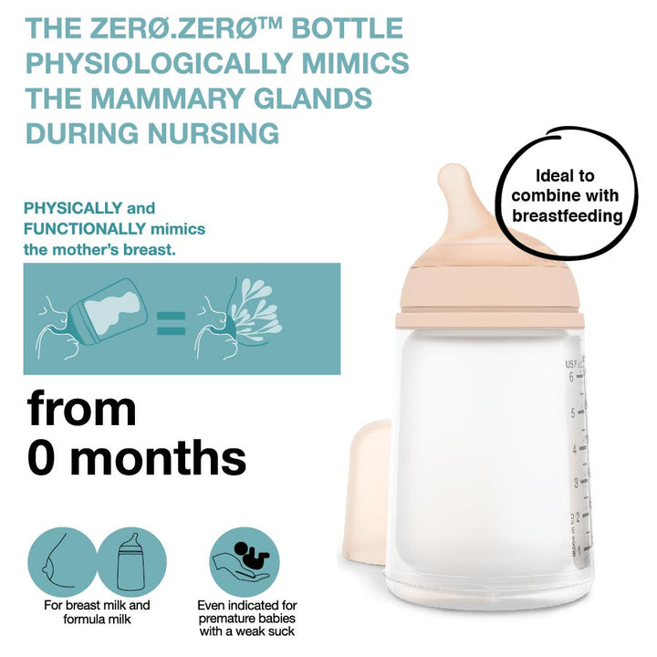 Suavinex Zero Zero Baby Bottle Follow on Set 3M+
