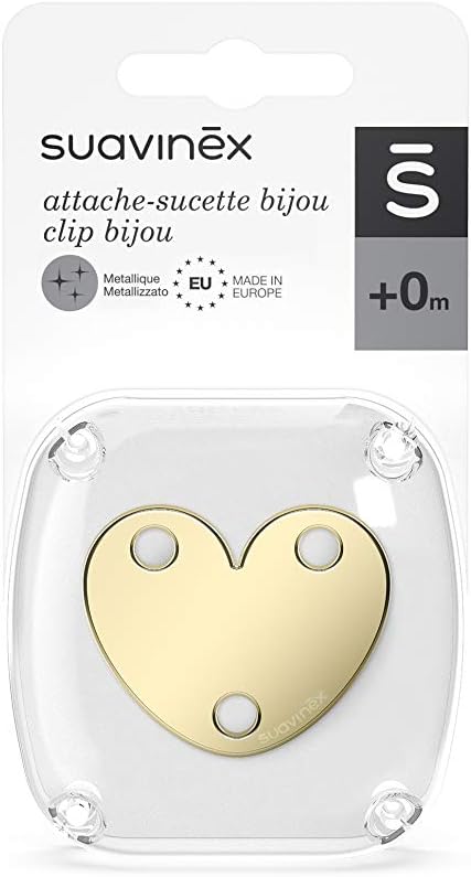 Suavinex Jewel Chain Soother Clip Heart - Spread Joy Golden