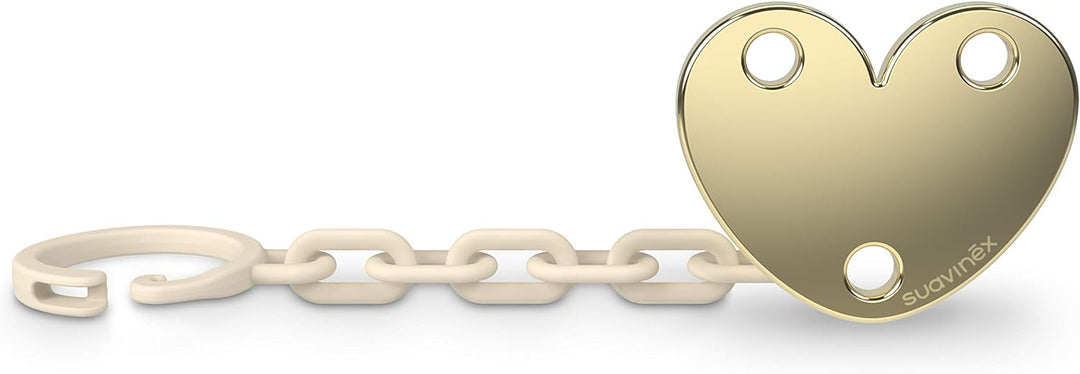 Suavinex Jewel Chain Soother Clip Heart - Spread Joy Golden