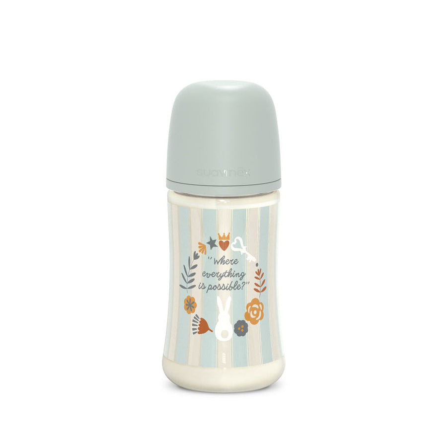 Suavinex Wonderland 270 ml bottle, SX Pro M medium flow, Strips Blue Turquoise