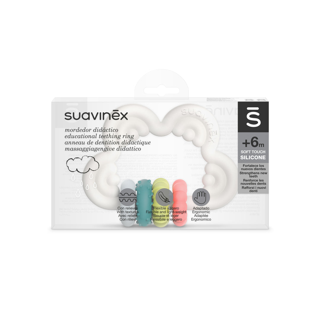 Suavinex Cloud Silicone Educational Teething Ring - Multicolor