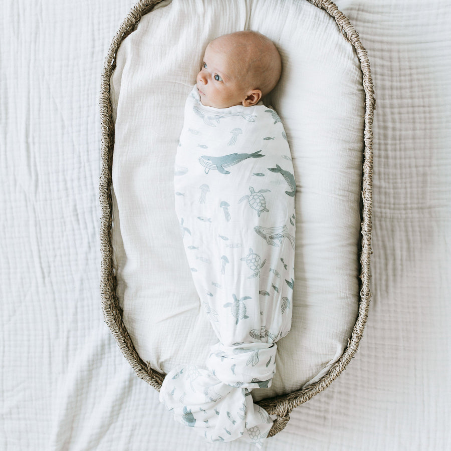 KAYS + KINS Bamboo Swaddle - Whale Song