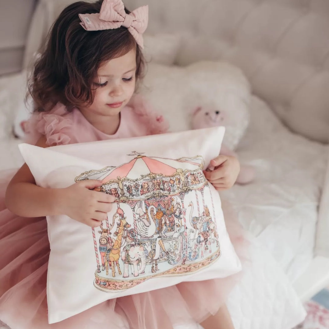 Atelier Satin Cushion - Carousel Pink