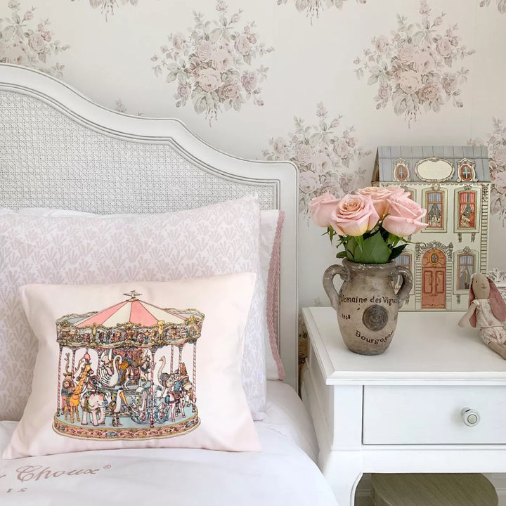 Atelier Satin Cushion - Carousel Pink