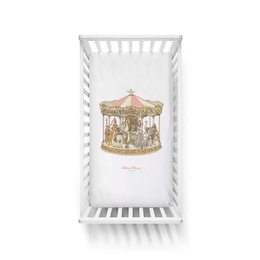 Atelier Satin Fitted Sheet -Carousel Pink