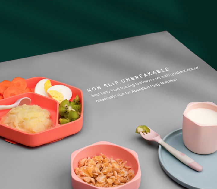 HE OR SHE Toddler Feeding Set- Grey/Black