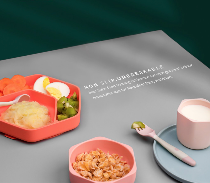 HE OR SHE Toddler Feeding Set- White/Pink