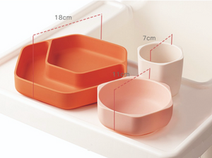 HE OR SHE Toddler Feeding Set- White/Pink
