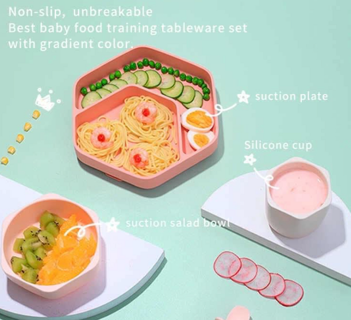 HE OR SHE Toddler Feeding Set- White/Pink