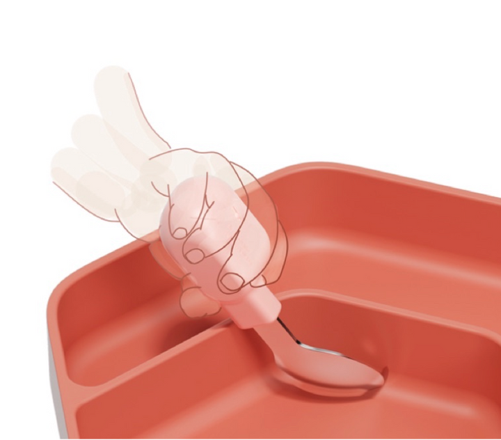 HE OR SHE Baby Fork & Spoon Set- Grey Black