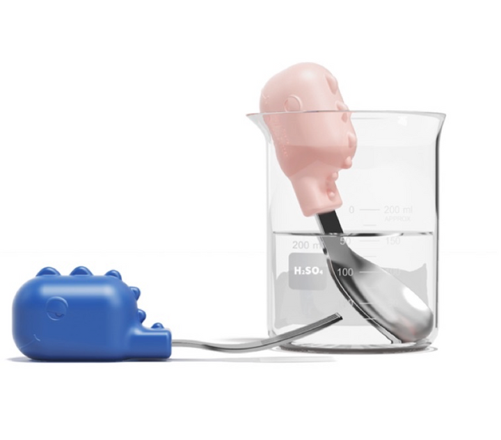 HE OR SHE Baby Fork & Spoon Set- Pink White