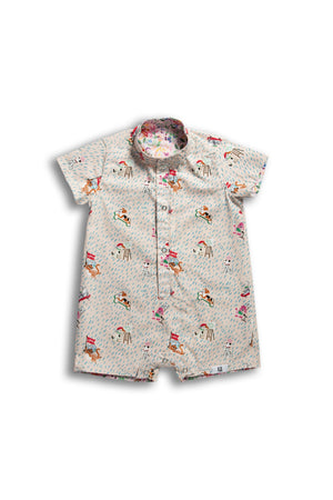 Maison Q Secret Garden Reversible Boy Onesie