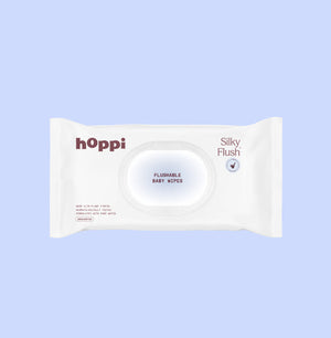 Hoppi Silky Flush Flushable Baby Wipes
