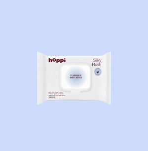 Hoppi Silky Flush Flushable Baby Wipes