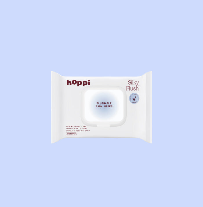 Hoppi Silky Flush Flushable Baby Wipes