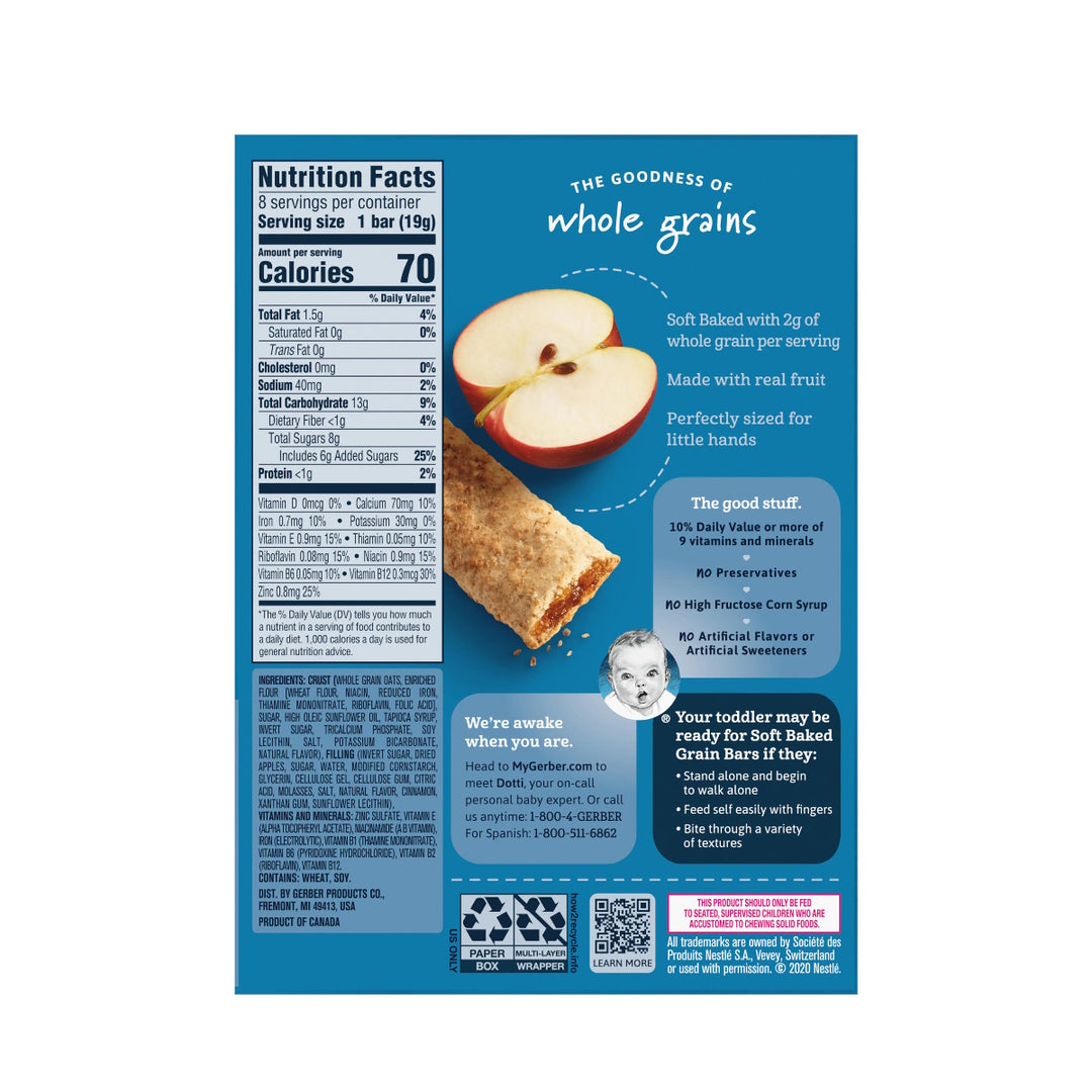 Gerber Soft Baked Grain Bars Apple Cinnamon