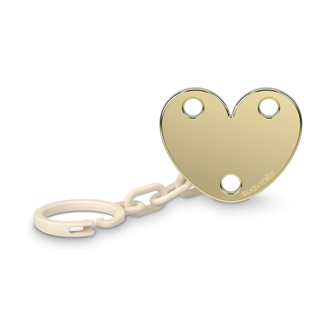 Suavinex Jewel Chain Soother Clip Heart - Spread Joy Golden