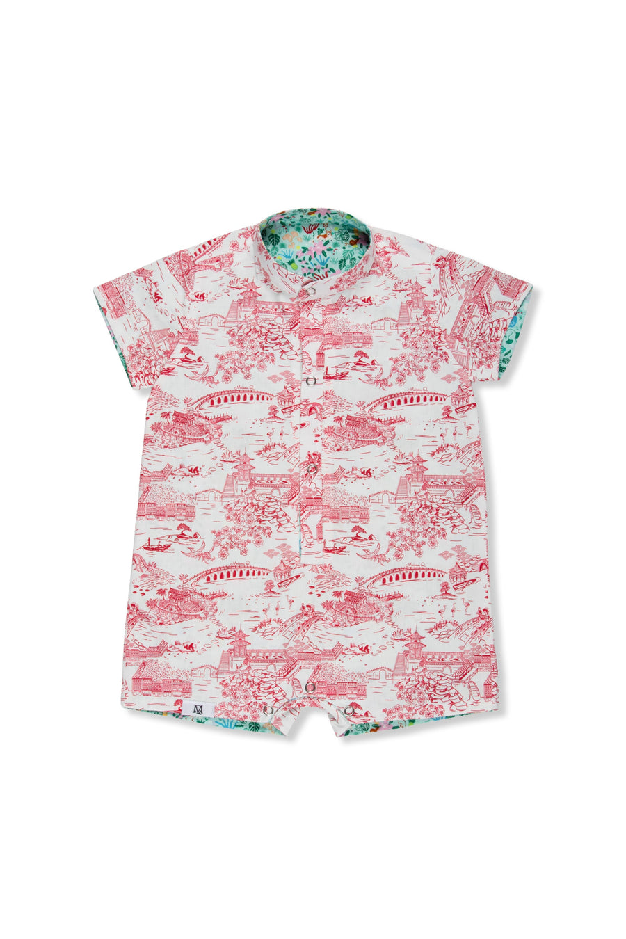 Maison Q Straits Tale Reversible Boy Onesie
