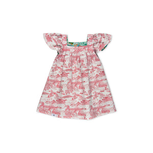 Maison Q Straits Tale Reversible Square Neck Dress, A Straits Tale Toile side