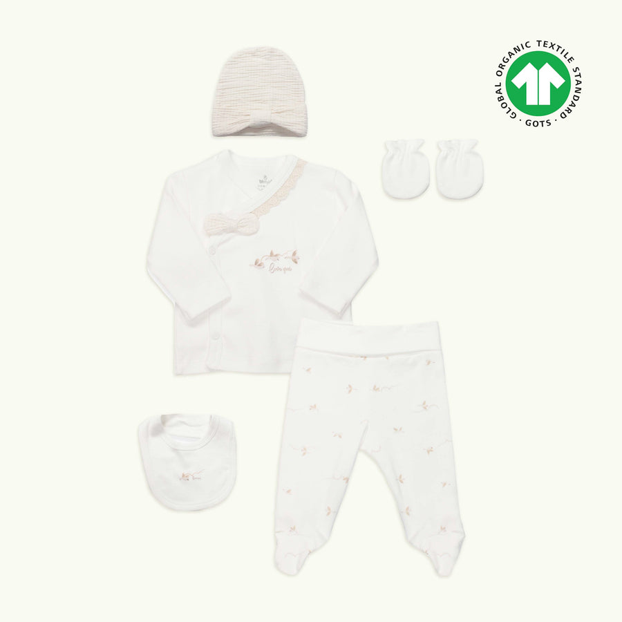 Bistyle Organic Sunkissed Love 5-Piece Organic Cotton Baby Set