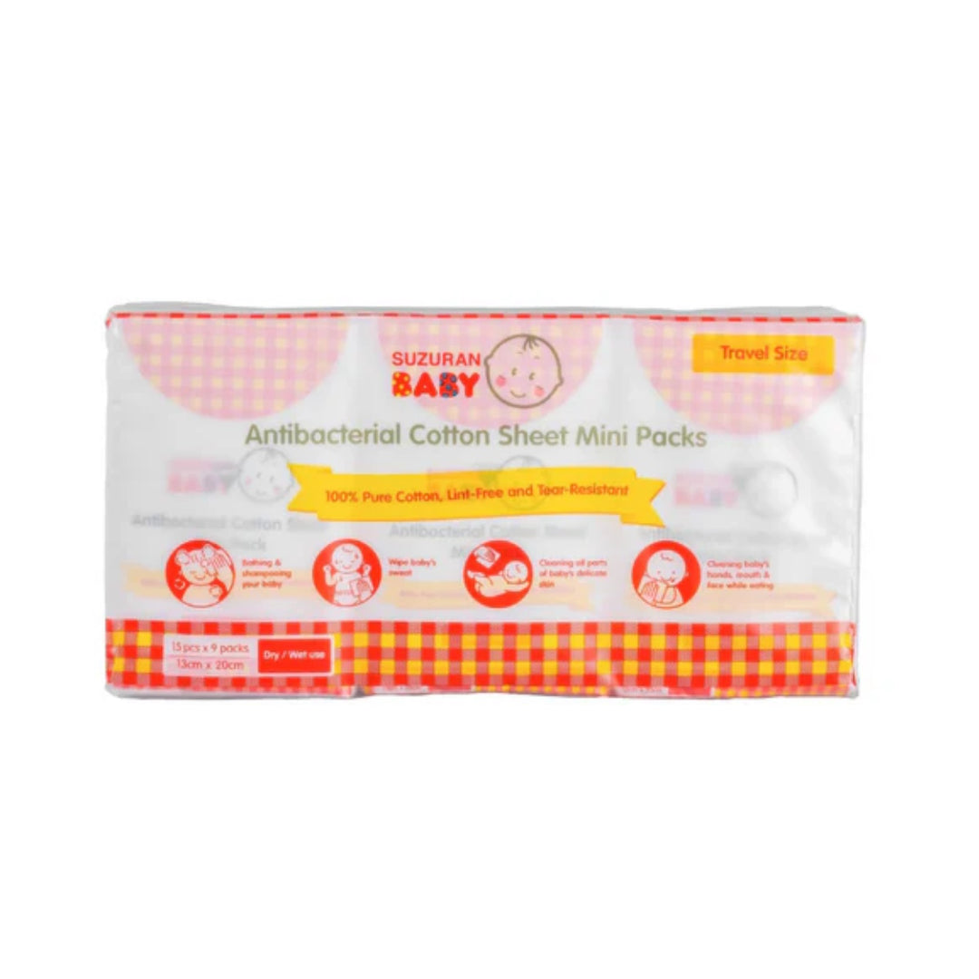 Suzuran Baby Antibacterial Cotton Sheet Mini Packs 9pks