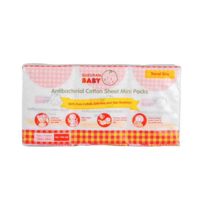 Suzuran Baby Antibacterial Cotton Sheet Mini Packs 9pks